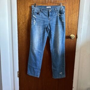 Free People Distressed Blue Jeans SZ 29 29 1/2 inseam